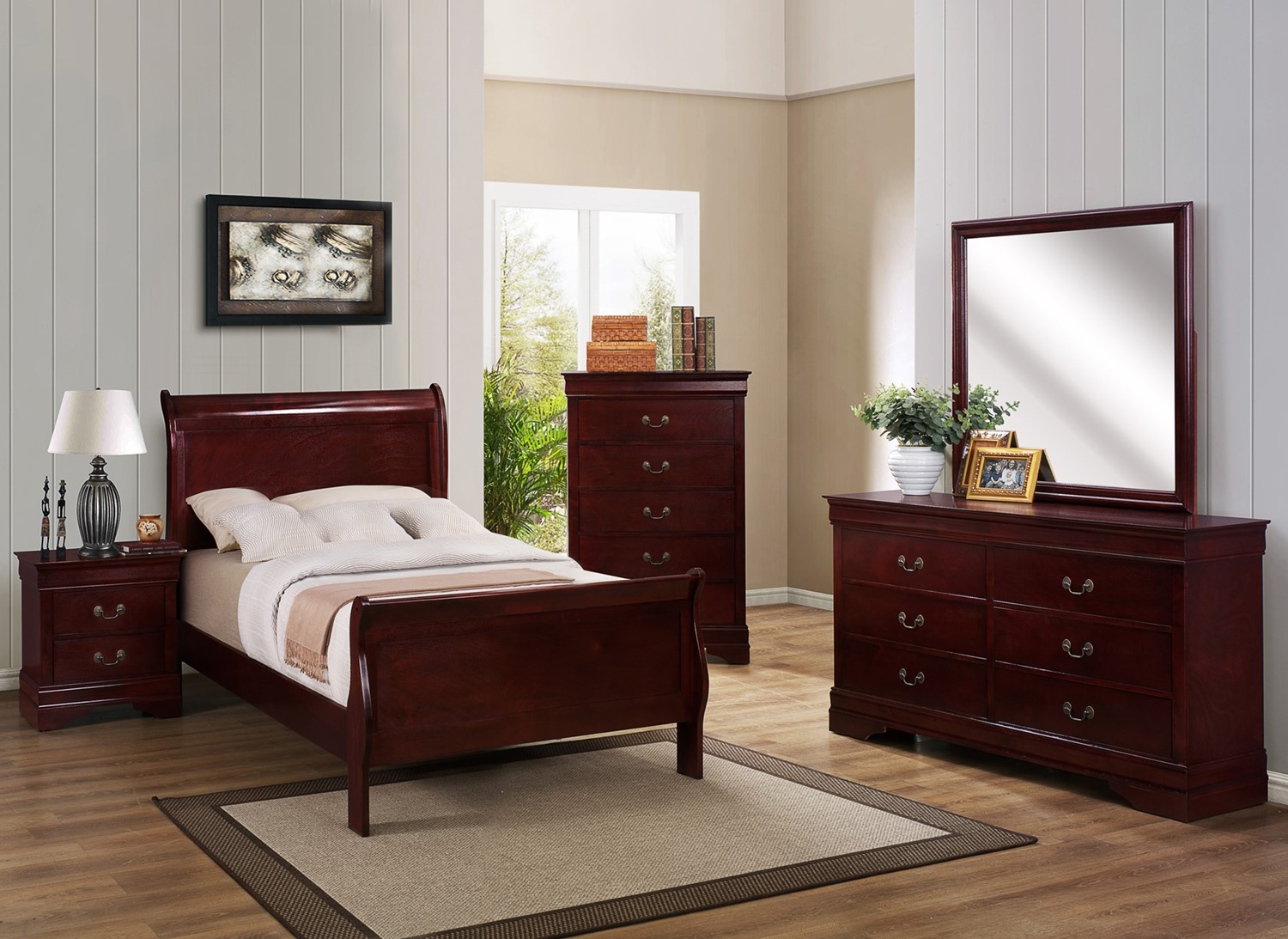 CM3800 Cherry Louis Philippe Twin Bed